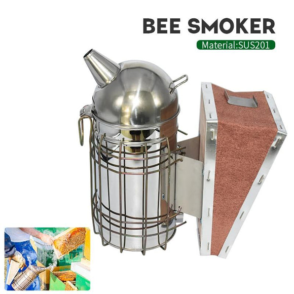 Beekeeping Smoker Stainless Steel Equipment Hive Box Tool Supplies For Beehive Bee Manual Smoke Maker With Hanging Hook Tools